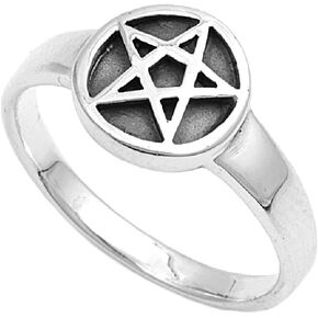 CloseoutWarehouse 925 Sterling Silver Wicca Pentagram Ring in Kuwait