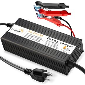 شاحن بطارية LVYUAN 14.6V 20A LiFePO4، شاحن بطاريات ذكي تلقائي وصيانة مزيل الكبريت مع شريحة ذكية لبطاريات الليثيوم LiFePO4 بطارية ذات دورة عميقة، شهادة UL in Kuwait