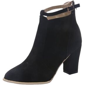 حذاء نسائي قصير ذو كعب عالي ونعل سميك مقاس كبير. عصرية وأنيقة. تصميم بسحاب خلفي. in Kuwait