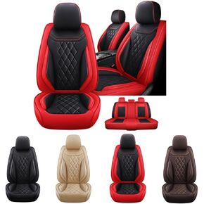 5 Seat Covers for VW Atlas 2018-2024,Nappa Leather Car Seat Covers,Car Seat Cushions,Waterproof Soft Car Seat Covers,Airbag Compatible Interior Accessories(Deluxe,Classic+Black) in Kuwait