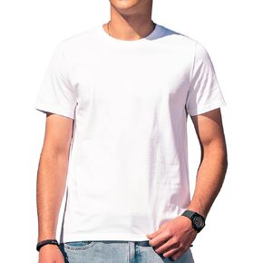 Men's Ice Silk T-Shirt, Quick Dry Casual Shirt, Classic Men's Solid Color T-Shirt Medium White in Saudi Arabia