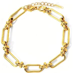 14k Chunky Gold Plated Rope Link Bracelets for Women And Men, Charm Stainless Steel Bracelets Non Tarnish,Cuba Chain Bangle(Style B) in Saudi Arabia