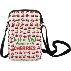 LEVLO Funny Cherry Crossbody Bag Fruit Lover Gift Cherries Shoulder Bag Cherry Lover Merchandise in Kuwait
