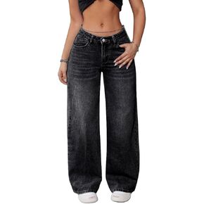 ALIMASHA Wide Leg Jeans Women High Waisted Distress Straight Leg Jeans 2026 Trendy Baggy Loose Denim Pants in Kuwait