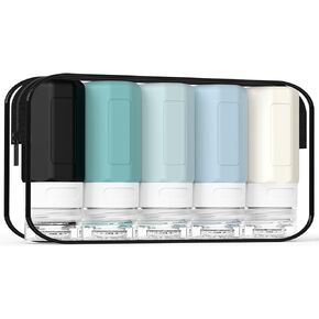2 oz Travel Bottles, Small Size Containers, TSA Approved Silicone Travel Toiletries Bottles, Shampoo and Conditioner Kit for Women (Cream) in Saudi Arabia