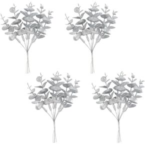 24 Pcs Artificial Eucalyptus Stems Eucalyptus Leaves for Wedding Fake Plants for Home Decor, Silver in Kuwait