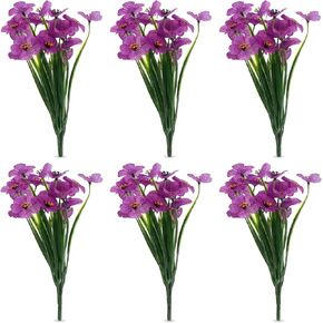 6 عبوات من زهور البنفسج الاصطناعية، زهور البنفسج الأرجوانية خفيفة الوزن وزهور وهمية لديكور الطاولة المركزية للمنزل والمكتب in Kuwait