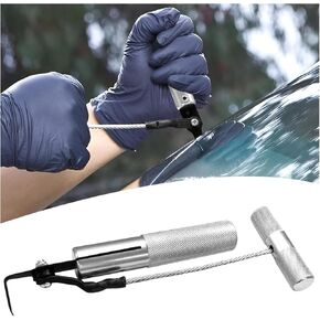 أداة إزالة الزجاج الأمامي للسيارة من YoRise، أداة قطع يدوية سريعة الفك، أداة إزالة زجاج الزجاج الأمامي للسيارات، ملحقات استبدال إصلاح نوافذ السيارة العالمية لسيارة السيدان/سيارات الدفع الرباعي/الشاحنة (فضي) in Kuwait