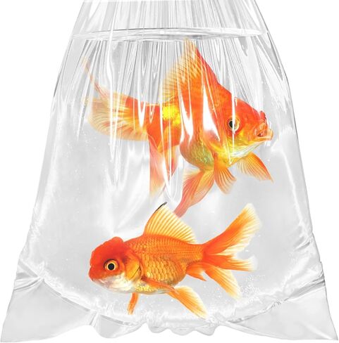 Fish Bags 100 Packs, Round Bottom Double Seal Clear Live Fish Bags Fish Transport Container for Small Fish and Shrimp (Ultimate 3 mil, 100 Pack) in Saudi Arabia