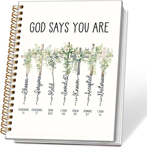 مجلة دفتر الملاحظات الحلزونية المسيحية الزرقاء، إشعياء 43: 2 مجلة آية الكتاب المقدس للنساء، هدايا مسيحية للنساء، دفتر الكتاب المقدس الديني، 5.5 × 8.3 بوصة in Kuwait