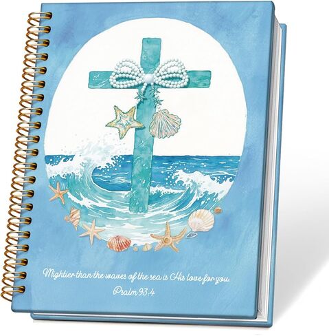 Blue Ocean Christian Spiral Notebook Journal, Isaiah 43:2 Bible Verse Journal for Women, Christian Gifts for Women, Religious Scripture Notebook, 5.5x8.3 Inch in Saudi Arabia
