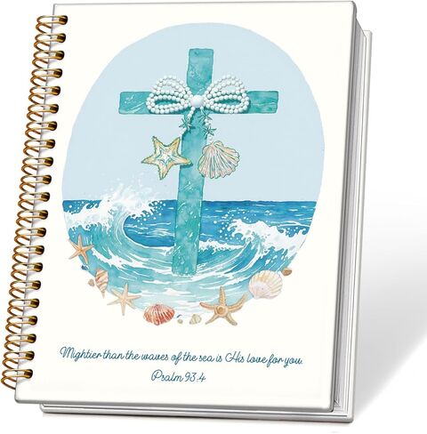 Blue Ocean Christian Spiral Notebook Journal, Isaiah 43:2 Bible Verse Journal for Women, Christian Gifts for Women, Religious Scripture Notebook, 5.5x8.3 Inch in Saudi Arabia