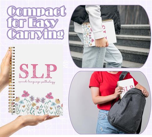 Welshower SLP دفتر ملاحظات حلزوني لعلم أمراض النطق واللغة، هدايا معالج النطق، مجلة العلاج للنساء، دفتر العلاج للمعالج، هدايا SLP للنساء، 5.5 × 8.3 بوصة in Kuwait