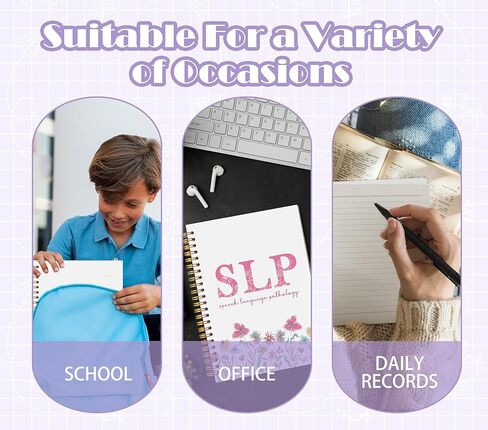 Welshower SLP دفتر ملاحظات حلزوني لعلم أمراض النطق واللغة، هدايا معالج النطق، مجلة العلاج للنساء، دفتر العلاج للمعالج، هدايا SLP للنساء، 5.5 × 8.3 بوصة in Kuwait