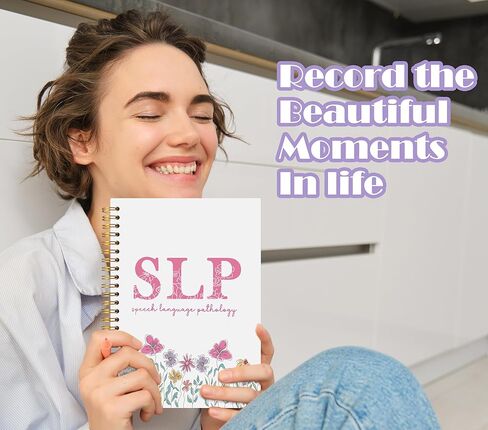 Welshower SLP دفتر ملاحظات حلزوني لعلم أمراض النطق واللغة، هدايا معالج النطق، مجلة العلاج للنساء، دفتر العلاج للمعالج، هدايا SLP للنساء، 5.5 × 8.3 بوصة in Kuwait