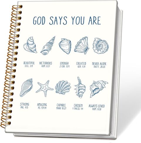 Blue Ocean Christian Spiral Notebook Journal, Isaiah 43:2 Bible Verse Journal for Women, Christian Gifts for Women, Religious Scripture Notebook, 5.5x8.3 Inch in Saudi Arabia