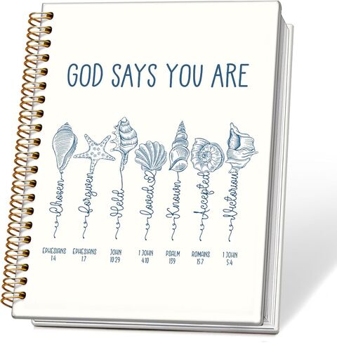 Blue Ocean Christian Spiral Notebook Journal, Isaiah 43:2 Bible Verse Journal for Women, Christian Gifts for Women, Religious Scripture Notebook, 5.5x8.3 Inch in Saudi Arabia