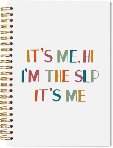 Welshower SLP دفتر ملاحظات حلزوني لعلم أمراض النطق واللغة، هدايا معالج النطق، مجلة العلاج للنساء، دفتر العلاج للمعالج، هدايا SLP للنساء، 5.5 × 8.3 بوصة in Kuwait