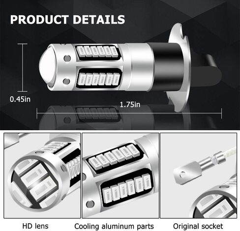 KaiDengZhe السوبر مشرق الأزرق H3 LED مصابيح الضباب H3 عالية الطاقة 30-4014SMD لمبات السيارات الضباب مصباح استبدال تيار مستمر 12 فولت 2 قطعة in Kuwait