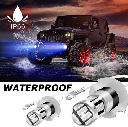 KaiDengZhe السوبر مشرق الأزرق H3 LED مصابيح الضباب H3 عالية الطاقة 30-4014SMD لمبات السيارات الضباب مصباح استبدال تيار مستمر 12 فولت 2 قطعة in Kuwait