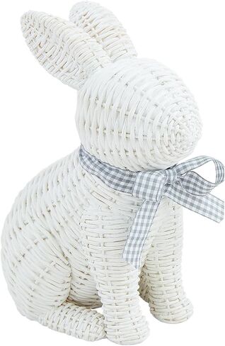 Mud Pie Wicker Resin Bunny; Large 8 1/4" x 6 1/2" in Kuwait