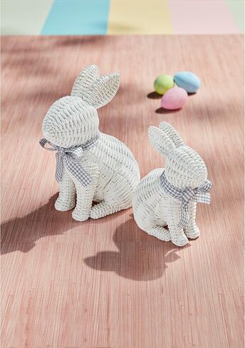 Mud Pie Wicker Resin Bunny; Large 8 1/4" x 6 1/2" in Kuwait