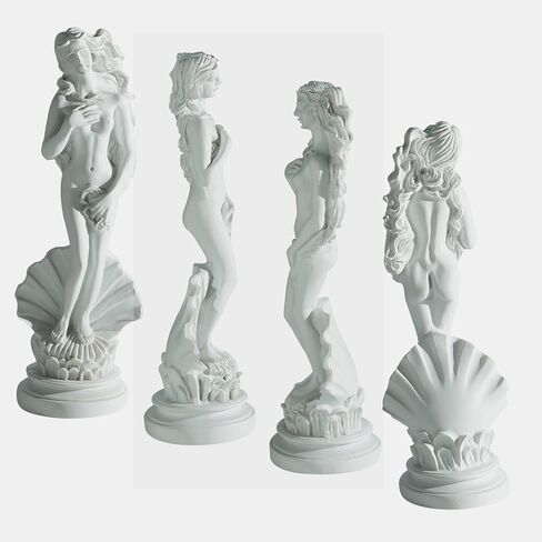 تمثال أفروديت ولادة فينوس على نصف هيكل 7.6 بوصة - منحوتة الآلهة الرومانية اليونانية، تمثال فني مصنوع يدويًا من الراتنج تمثال أبيض كلاسيكي، ديكور المنزل والمكتب in Kuwait