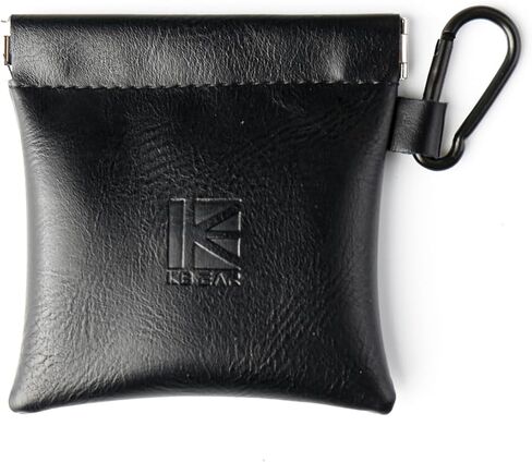 Earbud Case KBEAR leather mini headphone case, brown portable headphone storage bag, pressure-resistant protective headphone storage box, suitable for earphone in Kuwait