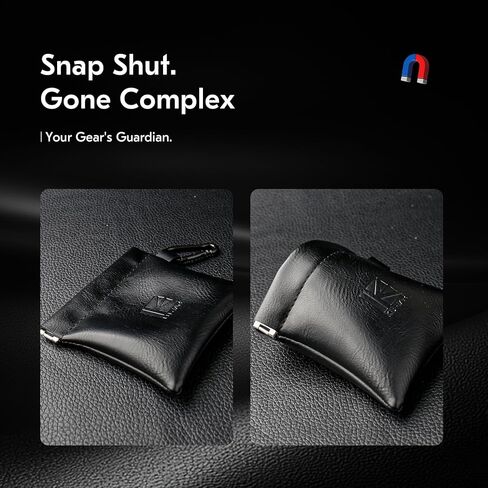 Earbud Case KBEAR leather mini headphone case, brown portable headphone storage bag, pressure-resistant protective headphone storage box, suitable for earphone in Kuwait