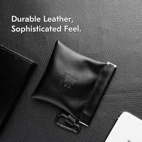 Earbud Case KBEAR leather mini headphone case, brown portable headphone storage bag, pressure-resistant protective headphone storage box, suitable for earphone in Kuwait