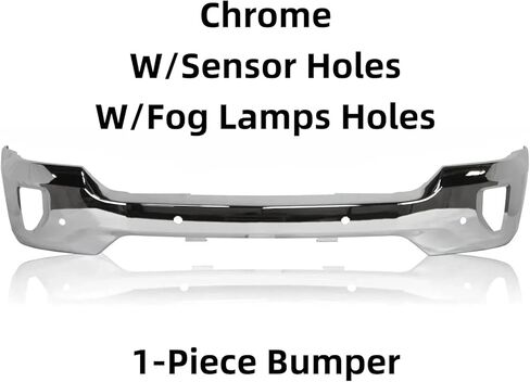 Chrome Steel Front Bumper Face Bar Kit with Lower Valance & Fog Lights Compatible with Chevrolet 2016 2017 2018 Silverado 1500 (W/Hole Chrome+Black+Bracket) in Saudi Arabia