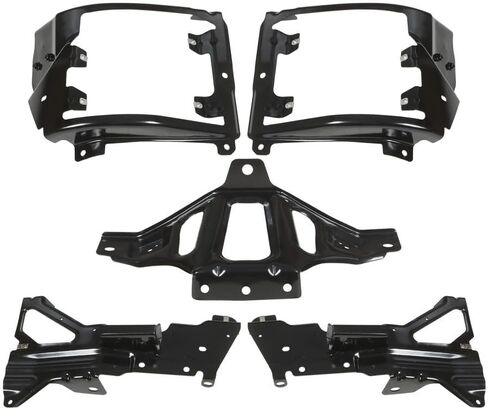 Chrome Steel Front Bumper Face Bar Kit with Lower Valance & Fog Lights Compatible with Chevrolet 2016 2017 2018 Silverado 1500 (W/Hole Chrome+Black+Bracket) in Saudi Arabia