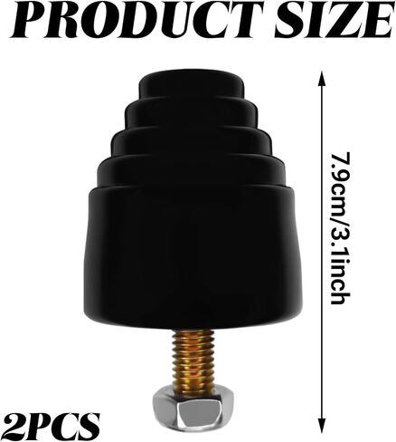 2-Pack Suspension Bump Stop Kit, Rubber Bump Stopper with Stud and Nut, Universal Shock Absorber Bump Stop Replacement for Cars Trucks SUVs, Improves Ride & Protects Suspension in Kuwait