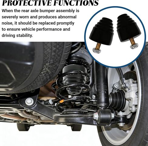 2-Pack Suspension Bump Stop Kit, Rubber Bump Stopper with Stud and Nut, Universal Shock Absorber Bump Stop Replacement for Cars Trucks SUVs, Improves Ride & Protects Suspension in Kuwait