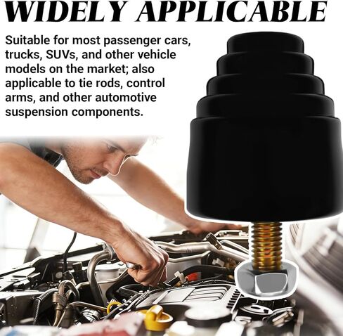 2-Pack Suspension Bump Stop Kit, Rubber Bump Stopper with Stud and Nut, Universal Shock Absorber Bump Stop Replacement for Cars Trucks SUVs, Improves Ride & Protects Suspension in Kuwait