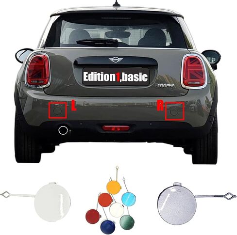 Rear Tow Cover for 15-20 MINI One Cooper F55 Hatchback F56 Coupe F57 Cabrio Fit B36 B38 B37 B46 B47 B48 JCW One First D S SD 2015 2016 2017 2018 2019 2020 Bumper Towing Hook Eye Cap in Kuwait