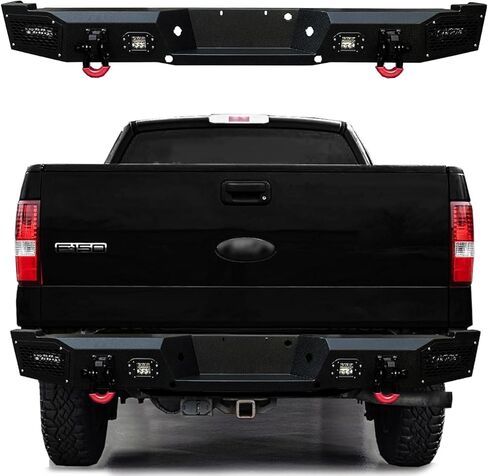 متوافق مع المصد الخلفي 2004-2005-2006 F150 من الفولاذ الأسود المزخرف مع حلقة خفيفة على شكل حرف D in Kuwait