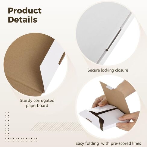 100 Pcs White CD Mailer Boxes, 5.8 x 5.3 x 0.6 in Corrugated Mailing Box, Shockproof CD Shipping Box for Moving, Shipping, Storage, or Small Business Packaging in Kuwait