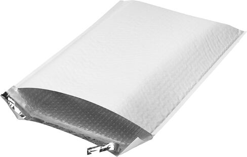 The Boxery 8.5 بوصة × 11.25 بوصة - أكياس بريد فقاعية من البوليستر الأبيض عريضة للغاية (75 عبوة)، ذاتية الغلق، مقاومة للماء/التمزق، شريط مسيل للدموع، قاعدة مجمعة 4 بوصة للمنتجات الأكبر حجمًا، HDPE (#2) in Kuwait