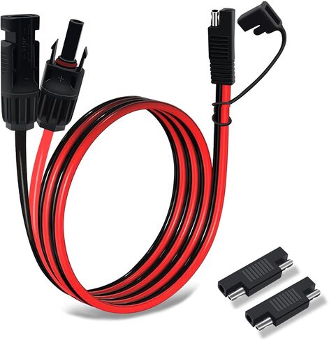 COMeap Solar Panel Connector for Zamp, 10AWG, Compatible with Solar Panel to SAE Adapter Cable with SAE Polarity Reverse Adapter for RV, Caravan Battery Charger, 2ft(62cm) in Saudi Arabia