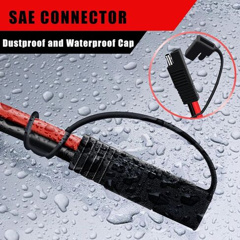 COMeap Solar Panel Connector for Zamp, 10AWG, Compatible with Solar Panel to SAE Adapter Cable with SAE Polarity Reverse Adapter for RV, Caravan Battery Charger, 2ft(62cm) in Saudi Arabia