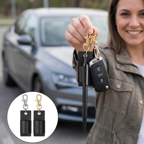 Jeffdad 4 Pcs Lanyard Pen Holder, Leather Neck Pen Holder Keychain Anti-Lost Single Pens Lanyard Badge Portable Pens Holders Clip for Nurse Office Courier Clerk in Saudi Arabia