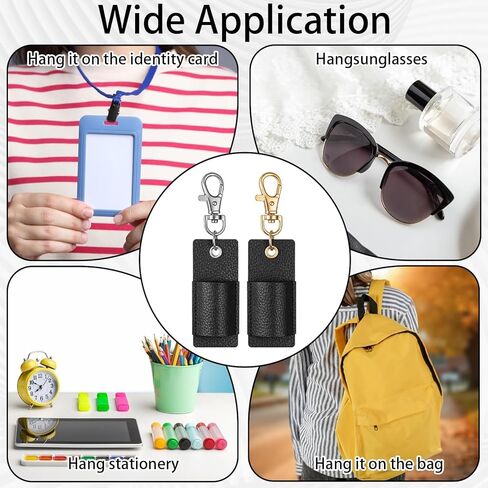 Jeffdad 4 Pcs Lanyard Pen Holder, Leather Neck Pen Holder Keychain Anti-Lost Single Pens Lanyard Badge Portable Pens Holders Clip for Nurse Office Courier Clerk in Saudi Arabia