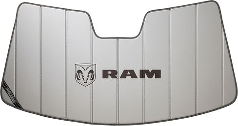 Covercraft Ram Truck Stacked Logo UVS100 Original Windshield Sunscreen for 2009-2024 Dodge Ram 1500 (2019-2024 Classic Only) - Silver in Saudi Arabia