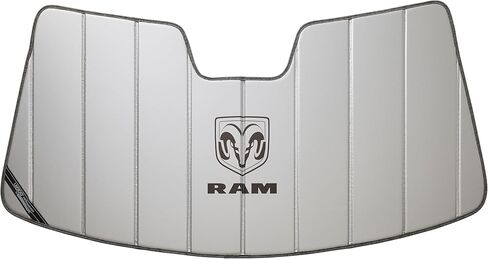 Covercraft Ram Truck Stacked Logo UVS100 واقي شمسي أصلي للزجاج الأمامي لسيارة 2009-2024 دودج رام 1500 (2019-2024 كلاسيكي فقط) - فضي in Kuwait