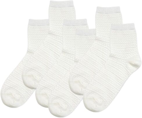 Basic Women's Cotton Summer Socks, Breathable Crew Socks for Women, White Socks in Kuwait