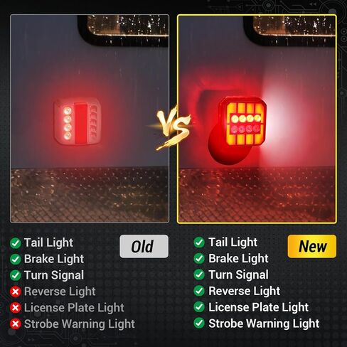 أضواء مقطورة لاسلكية، مجموعة إضاءة خلفية بلوتوث مغناطيسية للسحب، مصابيح سحب عن بعد LED قابلة لإعادة الشحن مع فرامل، دوران، أضواء تشغيل، IP67 مقاومة للماء للشاحنات RV Boat Camper Caravan in Kuwait
