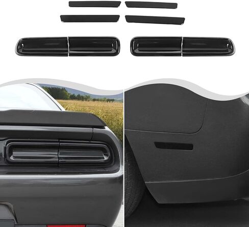 Taillight Tail Rear Light & Wheel Eyebrow Light Lamp Cover Fit for 2015-2023 Dodge Challenger Exterior Accessories (Smoked Black) in Saudi Arabia