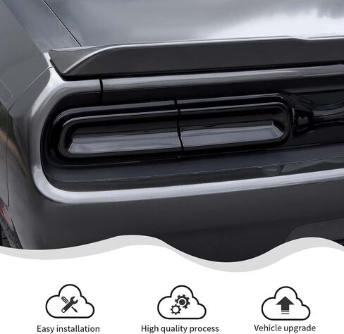 Taillight Tail Rear Light & Wheel Eyebrow Light Lamp Cover Fit for 2015-2023 Dodge Challenger Exterior Accessories (Smoked Black) in Saudi Arabia