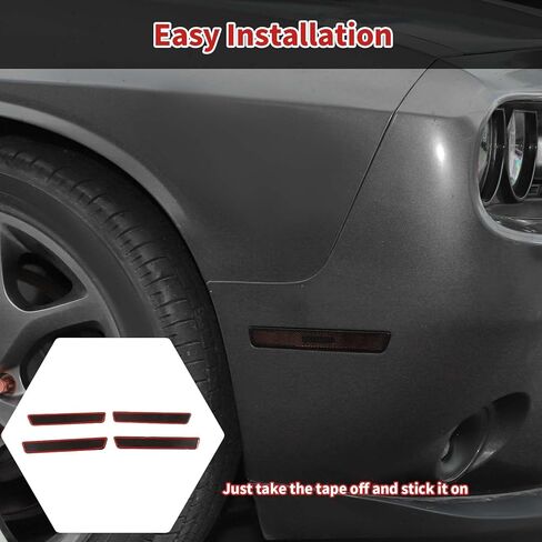 Taillight Tail Rear Light & Wheel Eyebrow Light Lamp Cover Fit for 2015-2023 Dodge Challenger Exterior Accessories (Smoked Black) in Saudi Arabia